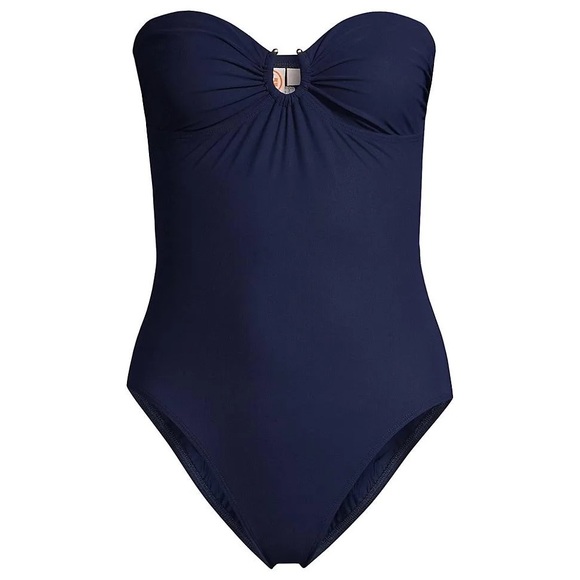Tory Burch Solid Bandeau One Piece in Navy Size L - Picture 10 of 12